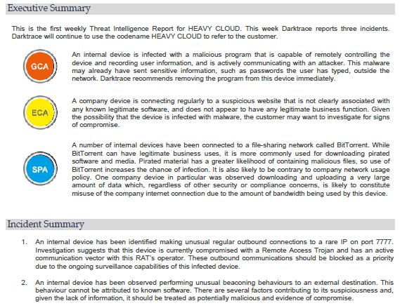 Darktrace 만의고유한위협보고서 Executive Summary 경영진을위한핵심리포트