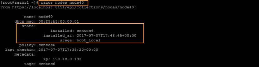 node40 을좀더자세히확인하기위해 razor nodes node40 명령어를입력합니다.