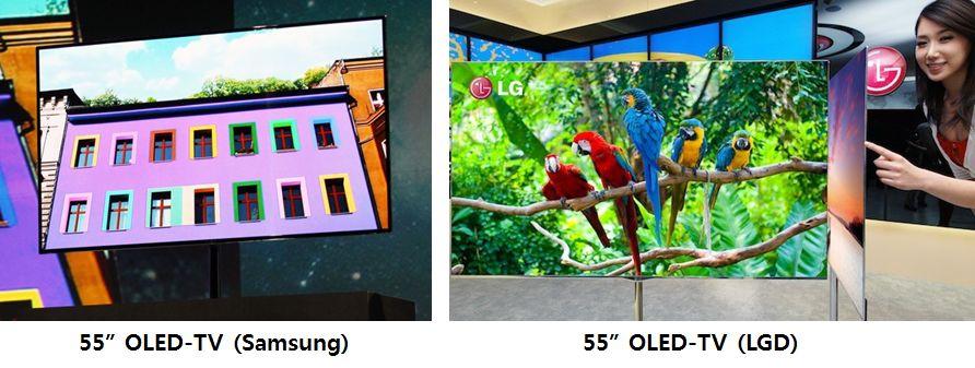 그림 9 삼성디스플레이와 LG디스플레이의 55인치 OLED-TV 시제품 : 디스플레이서치, 2012 나. 투명디스플레이개발현황및전망 디스플레이의응용범위를확대하기위해다양한형태의투명디스플레이가개발되고있다.