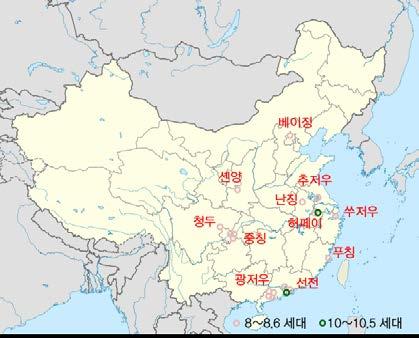 중국내 8세대급생산시설은총 15곳이며, 10.5/11세대의경우곳이운영중에있다.
