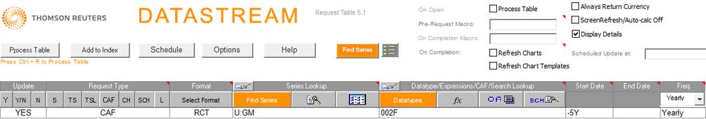 New Request Table -