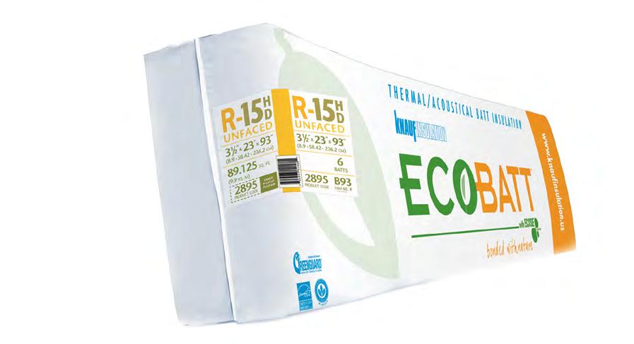 기존그라스울의친환경적강점에더하여 EcoBatt 제품은높은재활용,