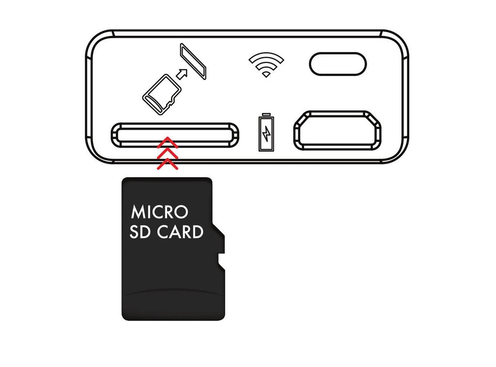 작동 SD 카드 교체 SD 카드를 마이크로 SD 슬롯에 넣고 끝까지 눌러 주십시오. 한 번 더 누르면 카드가 빠집니다. 교체할 SD 카드를 슬롯에 넣고 끝까지 눌러 주십시오. 본 카메라는 UHS-I(초고속) 이상 스피드 클래스의 마이크로 SD 카드를 지원합니다.