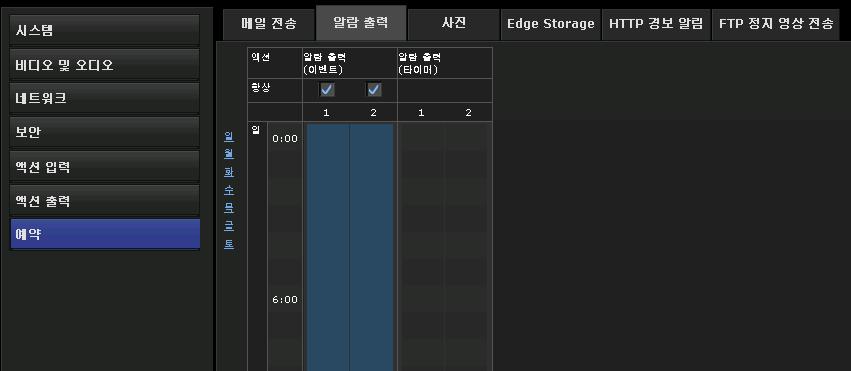 예약설정 1 항상을선택취소합니다.