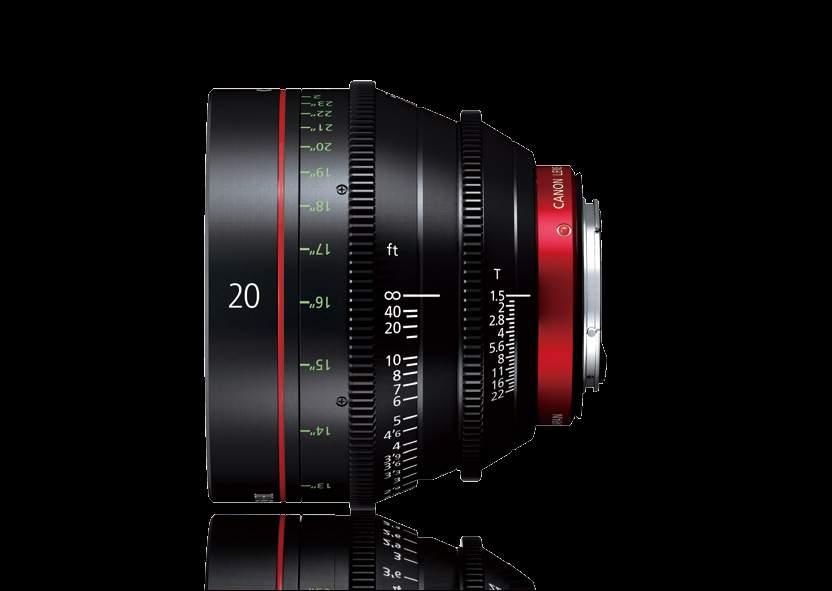 PRIME Lens CN-E20mm T1.5 L F NEW 개방 T1.5 의대구경, 4K 광각단초점렌즈 M.O.D. ( 최단촬영거리 ) 0.