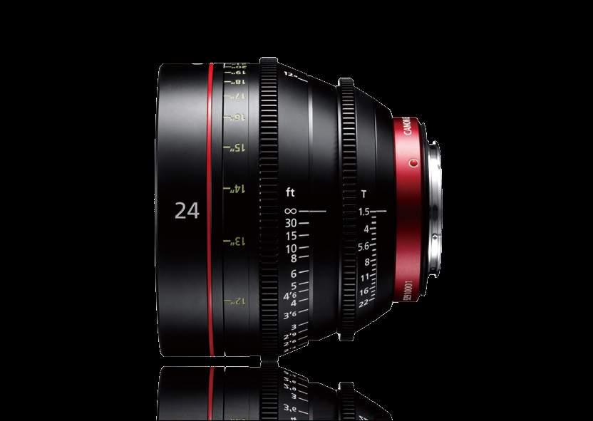 PRIME Lens CN-E24mm T1.5 L F 개방 T1.5 의대구경, 4K 광각단초점렌즈 M.O.D. ( 최단촬영거리 ) 0.