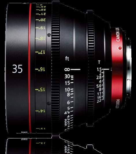 PRIME Lens CN-E35mm T1.5 L F 개방 T1.5 의대구경, 4K 표준단초점렌즈 M.O.D. ( 최단촬영거리 ) 0.