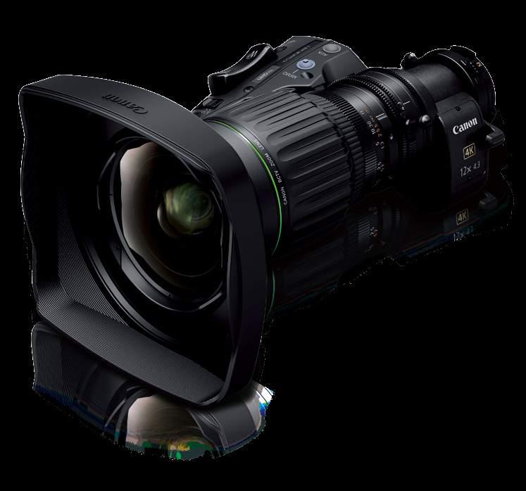 4K UHD Portable LENSES CJ12e 4.3B 화면중심부에서주변부까지고품위 4K 촬영 4.3mm의최대광각초점거리 방송용렌즈에요구되는높은기동성확보 고기능디지털드라이브유닛탑재 각종디멘드에대응 주요사양 렌즈타입 IRSE S / IASE S 줌비 12 익스텐더 1.0x 2.0x 초점거리 4.3~52mm 8.6~104mm 최대구경비 화각 1:1.
