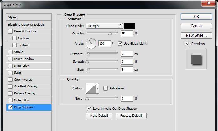 28. Layer Style(fx) > Drop Shadow( 그림자 ) Drop Shadow : 레이어외부에그림자효과 -