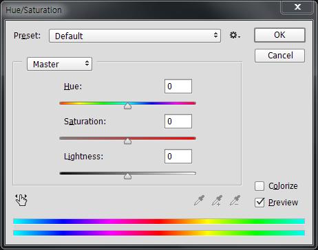 31. Hue/Saturation Image( 이미지 ) > Adjustments( 조정 ) >