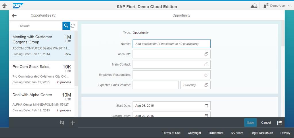 SAP Fiori Demo Cloud Edition www.sap.