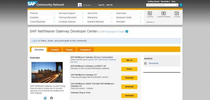 com SAP NetWeaver Gateway Developer Center http://scn.sap.