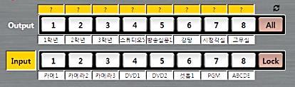 23. 외부장비제어기능 본제품은외부장비를 PC의시리얼통신제어를이용하여제어가능하도록설계되어있습니다. 제어를하고자하는장비의프로토콜과관련하여사전에협의하여주십시오. 23-1. 외부메트릭스의 PORT 설정 메트릭스의시리얼포트설정부 외부메트릭스의모델명과시리얼포트를설정하면제어창의메뉴 가활성화되고제어가능합니다.