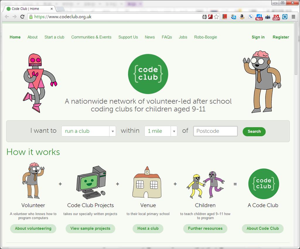외국의정보 ( 컴퓨터 ) 교육과정현황분석 4.2.5. 코드클럽 (Code club) 코드클럽은현재 1천 300여개초등학교에서운영중으로민간에서무료로제공되는방과후프로그램이다. 코드클럽은웹디자이너클레어서트클리프 (Clare Sutcliffe) 와웹프로그래머린다샌드빅 (Linda Sandvik) 이 2012년 4월에만든비영리단체이다.