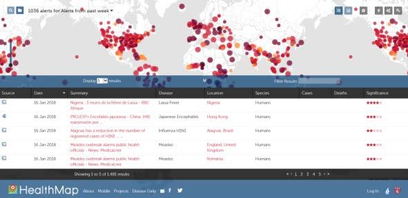 Near You, HealthMap Vaccine Finder 'Flu Near You' 는주로미국의 Flu발생현황에대한정보를제공하기위해 American Public Health Association, Skoll Globbal Therats Fund, HealthMap 의협력을통해제작되었음 HealthMap 과독립적인홈페이지를통해제공되고있으며,