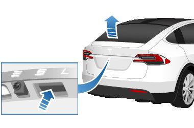 후면트렁크 열기 후면트렁크를열려면다음중하나를수행한다음. 터치스크린에서컨트롤 > 퀵컨트롤 > 트렁크를터치합니다. 키에서후면트렁크버튼을두번클릭합니다. 모바일앱에서후면트렁크버튼을터치합니다. Model X 잠금을해제한상태에서후면트렁크의외부핸들아래에있는스위치를누릅니다.