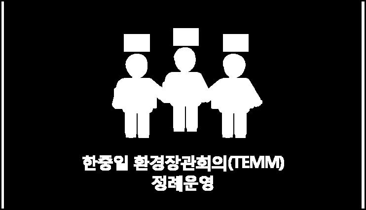 추진성과 동북아환경협력체제구축및기반마련 ㅇ TEMM 5), NEASPEC 6) 등중심의동북아환경협력체제와 NOWPAP 7), YSLME 8), PEMSEA 9) 등해양환경협의체구성 ㅇ한 중공동관측망구축, 한 중