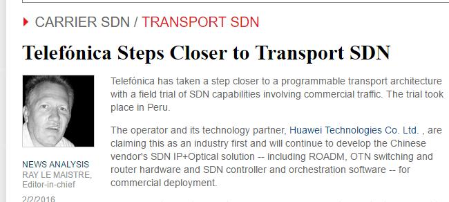 Transport SDN Trend Global 통신사업자들은 T-SDN 을 SDN realization 이가능핚가장좋은 Target 으로보고있음.