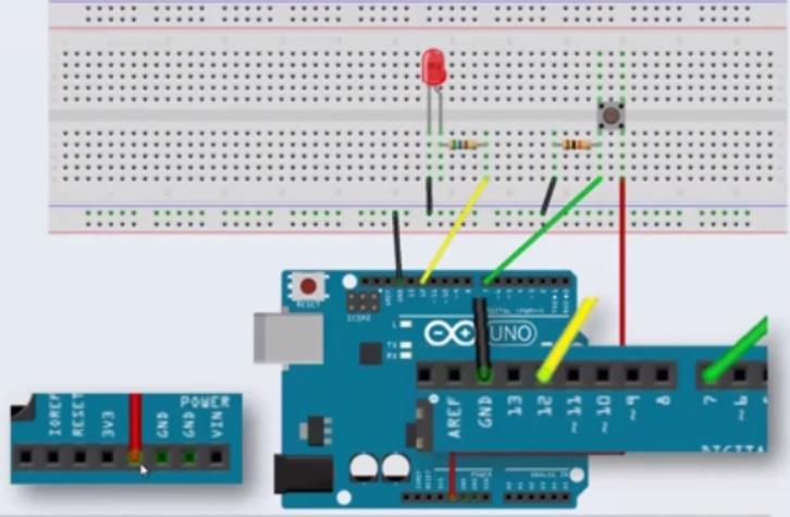 버튼을사용하여불을깜박이는프로그램 실험 3 #define LED 12 #define BUTTON 7 void setup() { pinmode(led, OUTPUT); pinmode(button,