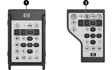 리모콘 ( 일부모델만해당 ) 이단원에서는 HP Mobile Remote Control( 일부컴퓨터모델에서만제공됨 ) 사용에대한정보를제공합니다. 이단원에서는다음과같은두개의서로다른리모콘모델을다룹니다. PC 카드슬롯에맞는사양과 ExpressCard 슬롯에맞는사양입니다. 주컴퓨터모델에따라 PC 카드슬롯및 ExpressCard 슬롯이모두없는경우도있습니다.