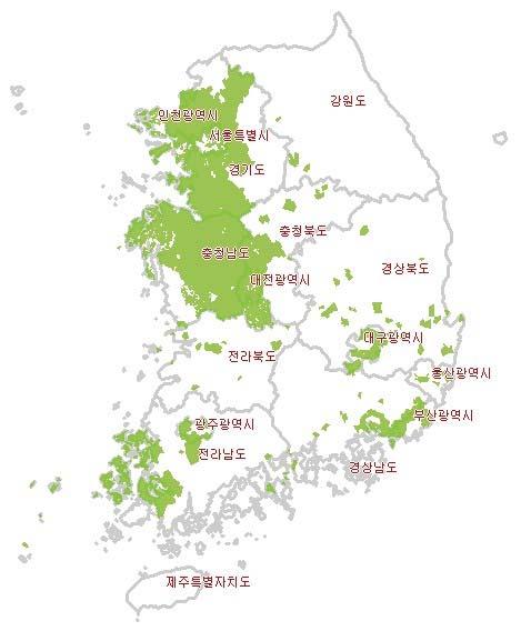 < 그림 5-2> 부동산시장안정화규제지역비교 토지거래허가구역 주택투기지역 투기과열지구 주택거래신고지역 주 : 2008 년 11 월현재자료 : ( 온나라부동산정보포탈, www.onnara.go.