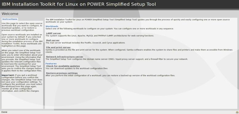 IBM Simplified Setup Tool in Installation Toolkit 다음의 4 가지업무형태중하나를선택하면그특성에맞도록자동구성및튜닝 - Apache