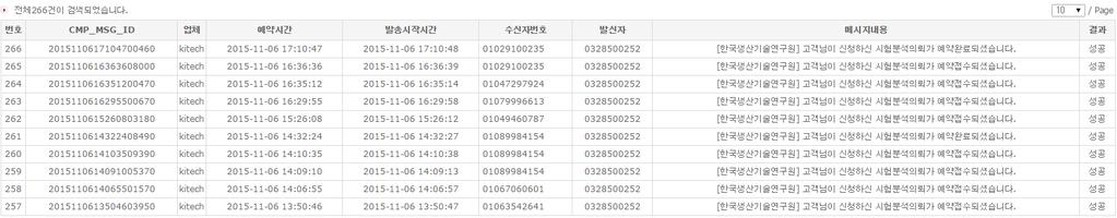 장비예약 RAW 결과페이지