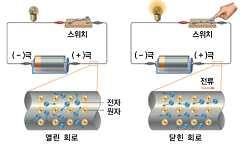 Ⅴ. 전기 1 전류 / 1. 전하의흐름과전류 1. 전류와전하의흐름 전류 전류와물의흐름의 비유 도선을따라흐르는 ( 전하 ) 의흐름 펌프 : 전지 물레방아 : 전구 수도관 : 도선 물의흐름 : 전류 2. 전류의방향과전자의이동방향 전자의 이동방향 전지의 ( (-) ) 극 ( (+) ) 극이동 1 전류 / 2. 전류의측정 1.