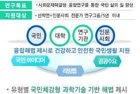 시장창출및복잡다양한국민생활문제를 해결하는연구를확대하고미래융합선도프로젝트시범실시