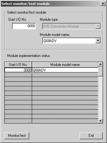 5. 유틸리티패키지 (GX Configurator-AD) [Online]-[Monitor/test] 모니터 / 테스트모듈선택화면 FB support parameter 탭 - FB