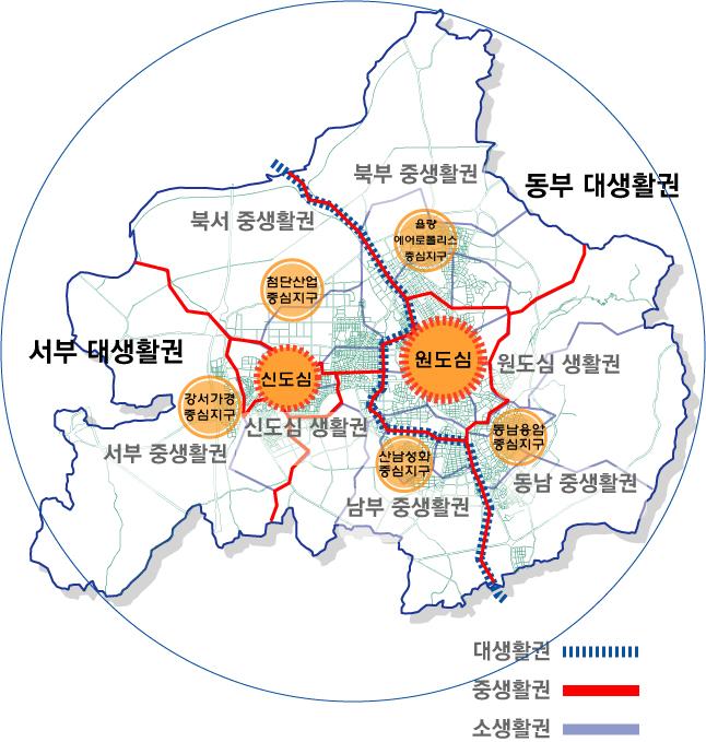 제 4 장생활권설정 인구배분 2.3. 생활권별특성화계획 2.3.1.