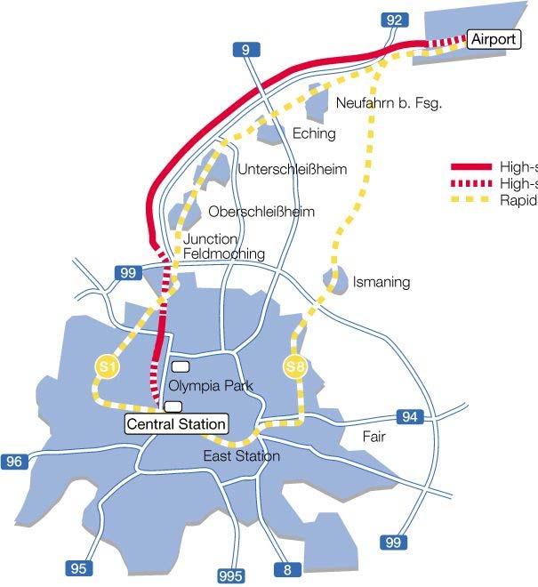 독일고속형자기부상열차 뮌헨중앙역 뮌헨공항노선 Central Station Airport Route length approx.