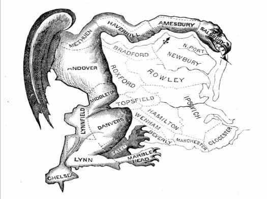 Ⅳ. 선거 참고자료 게리맨더링이란? 게리맨더링 (Gerrymandering) 이란특정후보자나특정정당에유리하도록선거구를획정하는것을말한다.