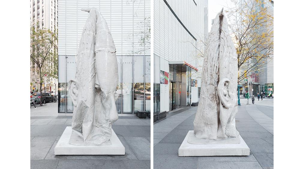 <Going Around By Passing Through> 2013 Cast Aluminum 180" 81" 75" / Presented by the New York City