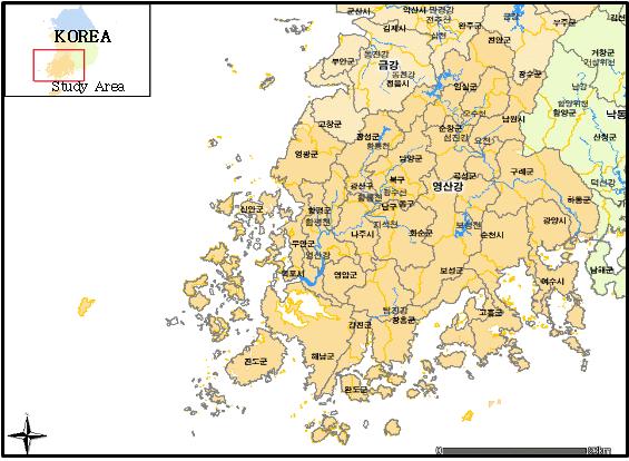 J. Paleont. Soc. Korea. Vol. 24, No. 2, 2008 Fig. 1. Map showing the Yongsan river and its adjacent area. 이들자료들의정확한위치파악에유용하게쓰일것이다. 이는보존가치가뛰어난유물이나유적의정확한위치파악에있어안정적이고체계적인결과를안겨줄것으로판단된다.