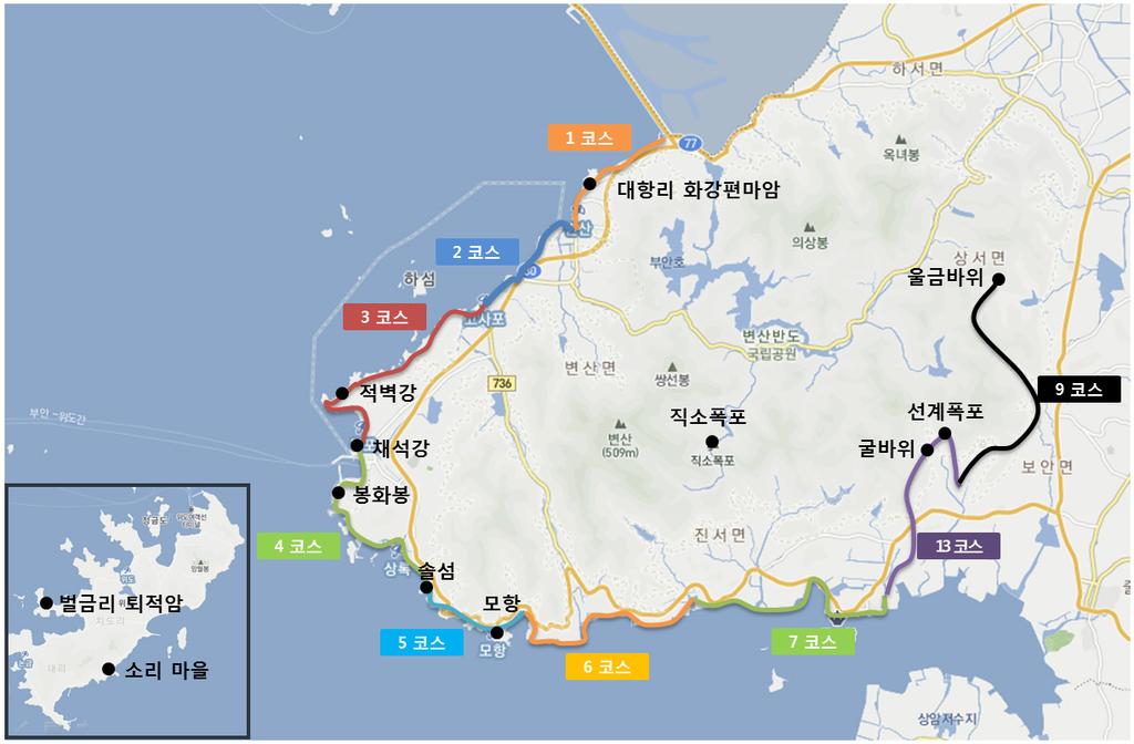 694 조규성 김정빈 조성욱 양우헌 정덕호 권창우 박경진 홍덕표 로최대직경과북서-남동방향으로의최단직경이각각약 20 km와 10 km에달한다 ( 그림 1). 최근 Koh et al. (2013) 은부안화산암을구성하고있는화산암류를하위에서부터천마산응회암, 연동응회암, 우동제응회암, 석포응회암, 격포리층 (Kim et al.