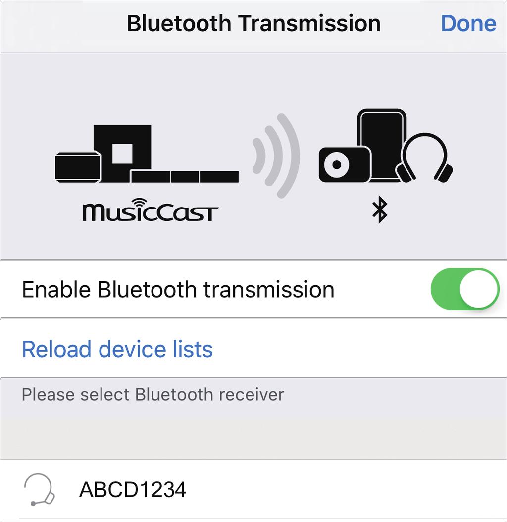 Bluetooth 연결끊기 1 MusicCast CONTROLLER 앱을사용하여기기를네트워크에연결하고 MusicCast 지원장치로등록합니다 (p. 19). 2 MusicCast CONTROLLER 앱을사용하여 (Bluetooth 장치이외의다른장치를통해 ) 곡을재생합니다.
