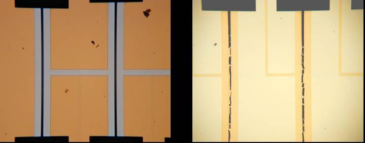 before and (b) after wet etching of seed layer. (a) (b) Fig.