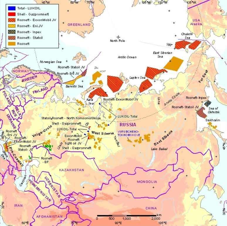 러시아기업-서방메이저기업이북극지역자원개발공동추진ㅇ러시아석유 가스기업 Rosneft, Gazprom, Gazprom Neft, Novatek 등은서방메이저기업 (ExxonMobil, Statoil, BP, Shell, Eni, Total) 과중국 CNPC 등과합작투자형태로북극지역바렌츠해, 카라해, 동시베리아해, 랍테프해등에서유전탐사사업을추진중임.