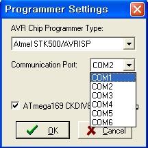 CodeVisionAVR C Compiler Programmer Settings CodeVisionAVR