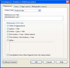 Bibliographies and Subject Lists) - EndNote Help Contents
