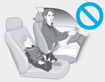 차량운전상태에서탑승한아이들을안전하게보호하기위해서는아래의사항을지키십시오. 아이들은항상뒷좌석에앉히십시오. 동승석에어백이장착된차량은동승석에유아용보호장치를설치하지마십시오. 특히차량진행방향의반대방향으로설치시에어백작동에의해심하게다치거나사망할수있습니다.