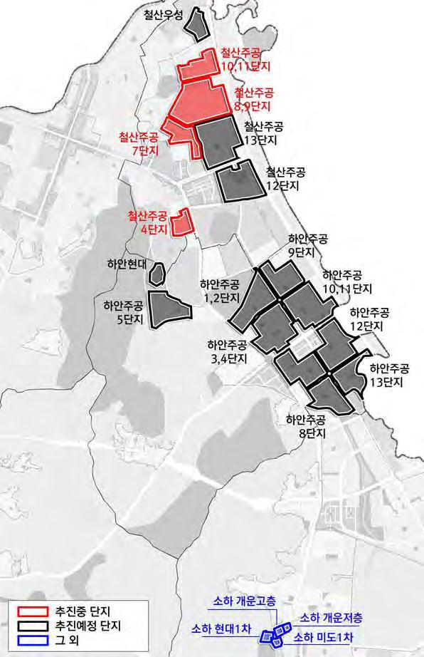 11.04 : 도시개발구역지정및개발계획수립고시 ( 경고 2015-217 호 ) 주택재건축 공동주택의재건축가능시기를검토한결과, 목표연도인