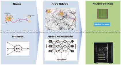 < 그림 4> 의위쪽은사람의뇌의뉴론과이뉴론들이상호복잡하게병렬로연결되어있는신경망 (Neural Network) 을보여주며, 아래부분은뉴론을수학적모델로구성한퍼셉트론 (Perceptron) 과이퍼셉트론이병렬로복잡하게다수의층 (Layer) 으로구성되어진멀티레이어퍼셉트론 (MLP; Multi Layer