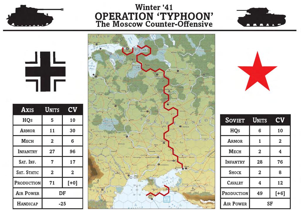 W'41 SPECIAL RULES 1 AXIS WINTER PARALYSIS 이번시나리동안, 독일 HQ는 step당 15PPs 이며, HQ 신규보충은 30PPs 이다.