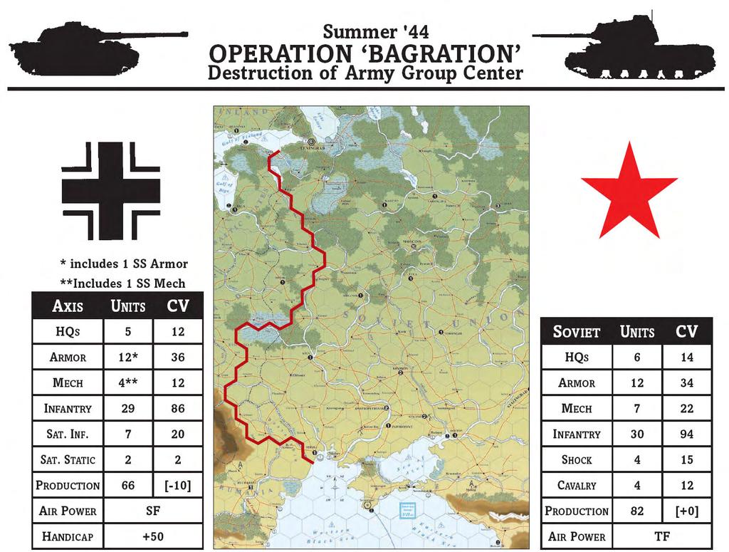 S'44 SPECIAL RULES 1 SATELLITE FORCES 모든 Satellite 의유닛에대한이용이제한되며, 각각은 Rumania(1939 와 Hungary, Bulgaria의지역내에있거나인접하게위치하여야한다 ( 이탈리아 8I는제거되어다시보충할수없다. 2 STRATEGIC OBJECTIVES strategic object 규칙(16.