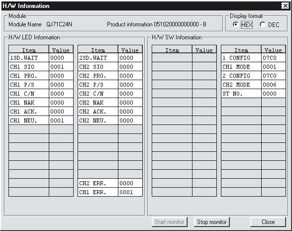 10 트러블슈팅 표시내용 ㆍModule 다음의정보가표시됩니다. Module name : 장착모듈형명 I/O Address : 대상모듈의선두입출력신호 Implementation Position: 모듈이장착되어있는슬롯위치 Product information : 제품정보 * 제품정보의마지막에는모듈의기능버전을나타냅니다.