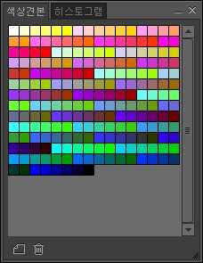 2.8. 색상견본 / 히스토그램창 2.8.1. 색상견본창 (Color Pallet) 작업에사용할색상을선택합니다. DIC, Pantone, Truematch 등총 36가지의견본들중에서원하는색상견본을선택하여사용할수있습니다. 2.8.2. 히스토그램창 (Histogram Window) 사진의색상분포를보여줍니다.