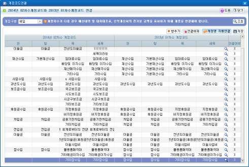 계정코드등록화면에서 계정코드연결 버튼클릭합니다.