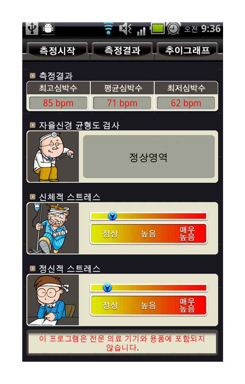 버튼을누르면블루투스연결진행후측정이시작됩니다.